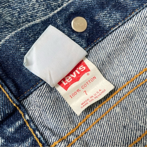 Vintage Little Levis Denim Jean Jacket Orange Tab Acid Wash Kids - Picture 7 of 9